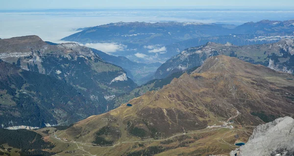 Uitzicht Bergen Van Alpen Met Het Oog Jungfraujoch Station Zwitserland — Stockfoto