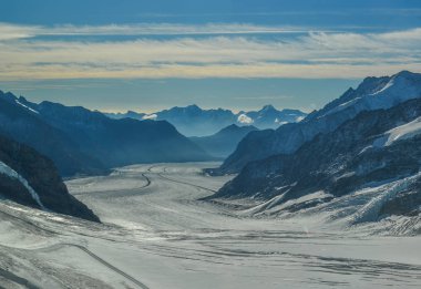 Jungfraujoch Station, İsviçre görünümünden Alp dağlarının görünümü.