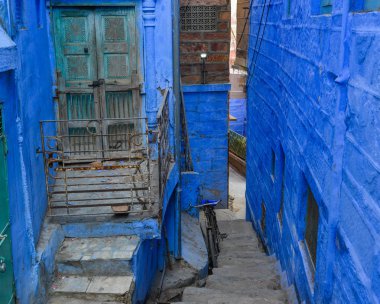 Jodhpur, Hindistan mavi binalarda. Jodhpur Rajasthan eyaletinde ikinci büyük kentidir.