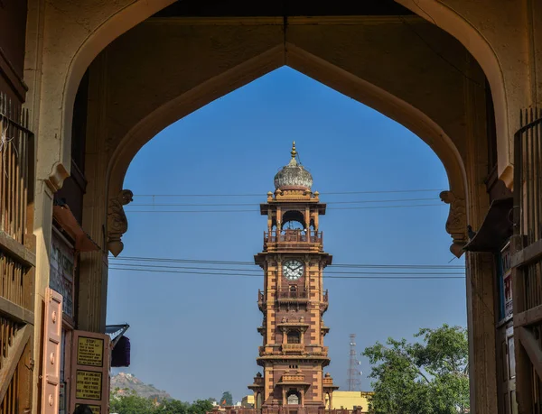 Перегляд Гар Ghanta Вежа Годинником Місті Jodhpur Індія Готель Розташований — стокове фото