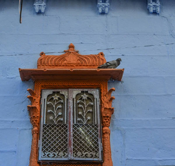 Tradycyjne Okna Indian Palace Jodhpur India — Zdjęcie stockowe