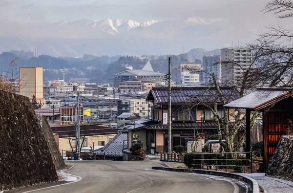 高山市 2015 冬の高山 日本で旧市街 高山は日本山岳岐阜県の都市 — ストック写真
