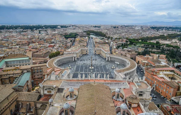 Vista Panorâmica Praça São Pedro Piazza San Pietro Cidade Roma — Fotografia de Stock