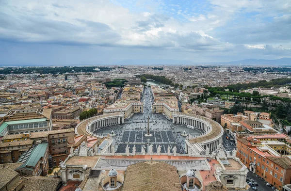 Vista Panorâmica Praça São Pedro Piazza San Pietro Cidade Roma — Fotografia de Stock