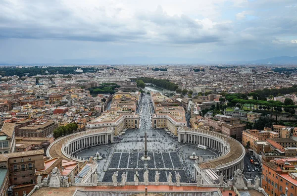 Vista Panorâmica Praça São Pedro Piazza San Pietro Cidade Roma — Fotografia de Stock