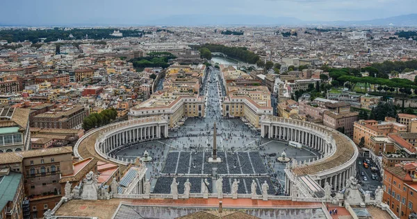 Vista Panorâmica Praça São Pedro Piazza San Pietro Cidade Roma — Fotografia de Stock