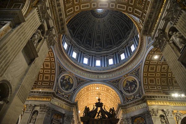 Roma Italia Octubre 2018 Interior Basílica San Pedro San Pietro — Foto de Stock