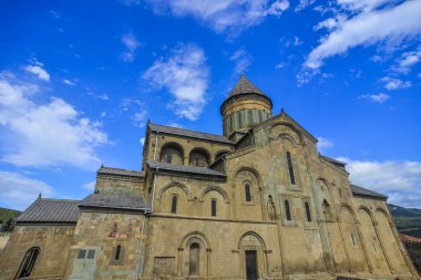 Mtsheta, Gürcistan Svetitskhoveli Katedrali. Gürcistan'da ikinci büyük kilise bina bir Ortodoks Katedrali olduğunu.