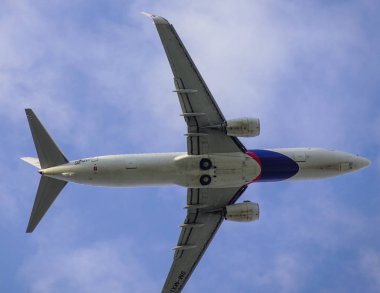 Saigon, Vietnam - 6 Ocak 2019. Malezya Havayolları Tan oğlu Nhat Havaalanı (Sgn) Saigon (Ho Chi Minh City), Vietnam kalktıktan bir Boeing 737-800 uçağı.