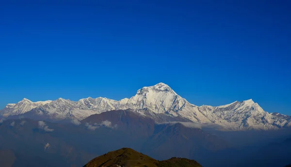 Piękny Śnieg Szczyty Zakres Annapurna Nepal Annapurna Obejmuje Jeden Szczyt — Zdjęcie stockowe