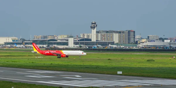 Saigon Vietnam Giugno 2018 Airbus A321 Aereo Vietjet Air Taxi — Foto Stock