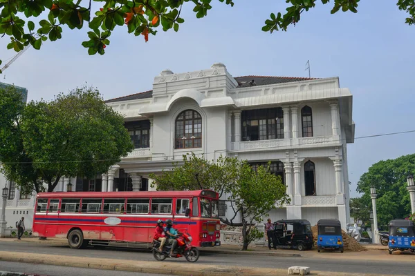 Галле Шрі Ланка Грудня 2018 Місцевий Автобус Курсує Вулиці Галле — стокове фото