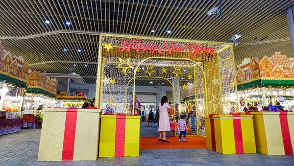 Bangkok Tailandia Diciembre 2018 Decoraciones Año Nuevo Lunar Mbk Mall — Foto de Stock