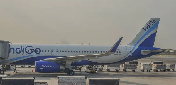 Bangkok Thailand Dec 2018 Airbus A320 Airplane Indigo Docking Bangkok — Stock Photo, Image