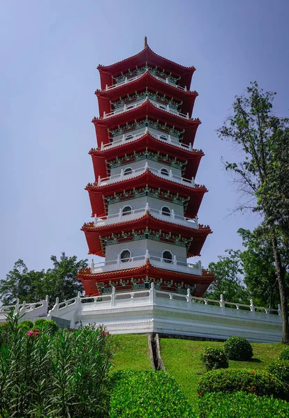 Vista Pagode Torre Jardim Chinês Cingapura — Fotografia de Stock