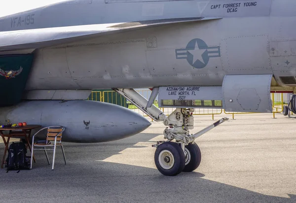 Singapur Února 2018 Boeing 18E Super Hornet Stíhací Letoun Námořnictva — Stock fotografie