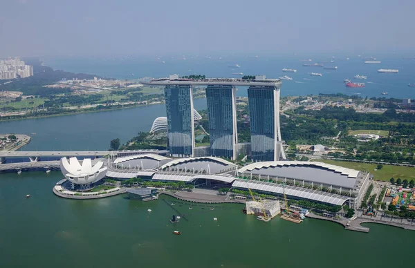 Singapur Února 2018 Letecký Pohled Marina Bay Singapuru Hodnota Hdp — Stock fotografie