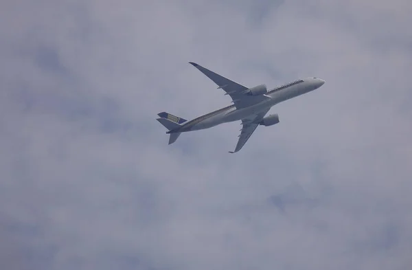 Singapour Février 2018 Airbus A330 Singapore Airlines Volant Dans Ciel — Photo