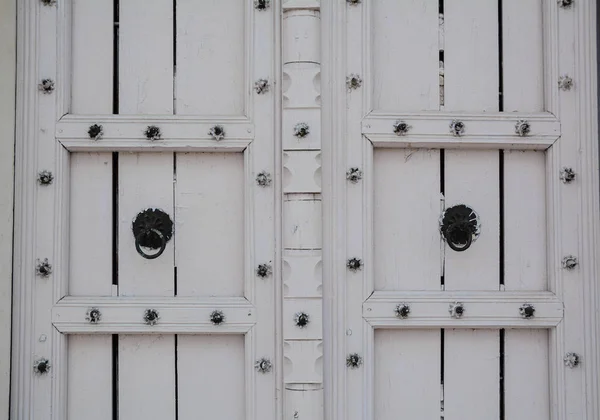 Деревянные Двери Орнамент Стене Древней Крепости Агре Индия — стоковое фото