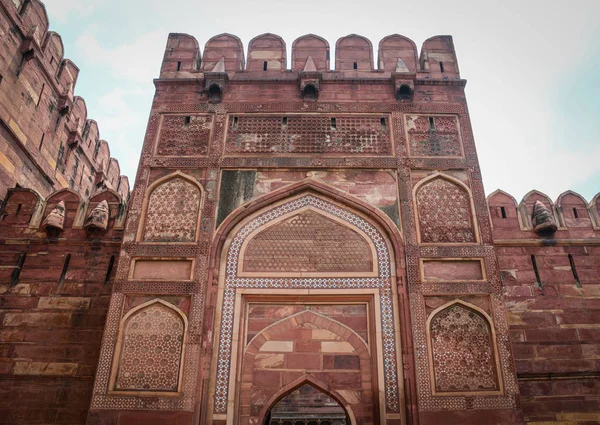 Del Agra Fortet Agra Indien Fortet Byggdes Mughals Kan Mer — Stockfoto