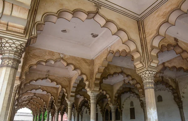 Innenraum Von Diwan Halle Der Öffentlichen Audienz Auf Der Agra — Stockfoto