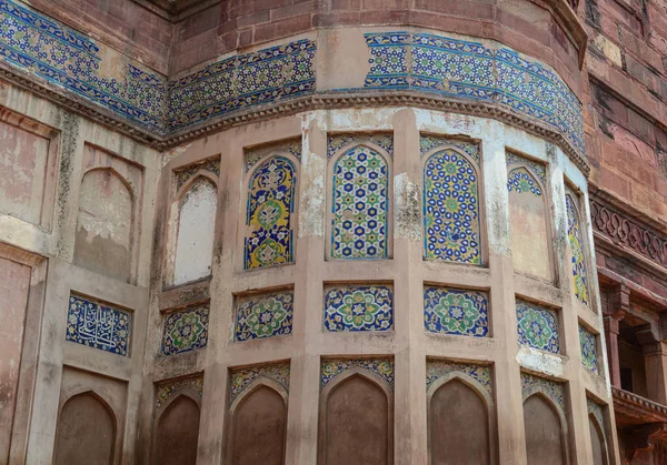 아그라 아그라 포트의 사항입니다 요새에 만들어진 Mughals 아그라 인도에서 벽으로 — 스톡 사진