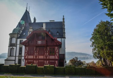 Lucerne, İsviçre - 23 Ekim 2018. Meggenhorn Kalesi - Meggen bir kalede İsviçre şehir Lucerne yakınındaki.