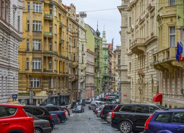 Prague, Çek Cumhuriyeti - 26 Ekim 2018. Cityscape Prag, Çek Cumhuriyeti. Prag 14 büyük Avrupa ve Bohemya tarihsel sermaye kentidir.