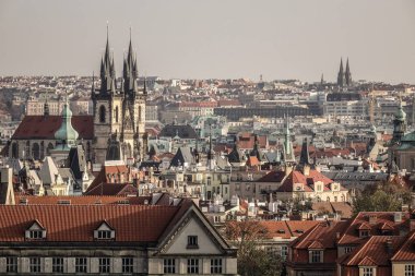 Prague, Çek Cumhuriyeti Hava görünümünü. Prag 14 büyük Avrupa ve Bohemya tarihsel sermaye kentidir.