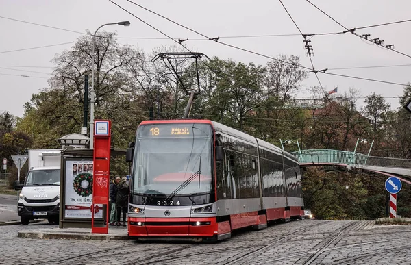 Praha Česko Říjen 2018 Retro Tramvají Staré Město Pražské Česko — Stock fotografie