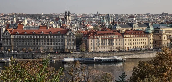 Letecký Pohled Prahu Česko Největší Město Evropě Historická Metropole Čech — Stock fotografie