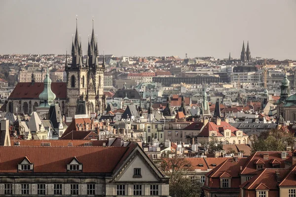Prague Çek Cumhuriyeti Hava Görünümünü Prag Büyük Avrupa Bohemya Tarihsel — Stok fotoğraf