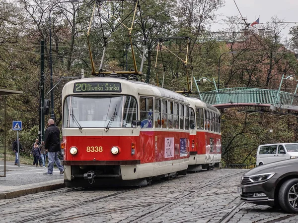 Praha Česko Říjen 2018 Retro Tramvají Staré Město Pražské Česko — Stock fotografie