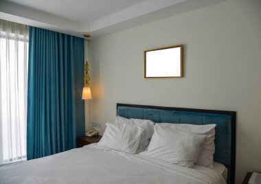 Danang, Vietnam - 18 Ocak 2019. Lüks Hotel Danang, Vietnam için modern yatak odası. Da Nang Vietnam üçüncü büyük şehridir.