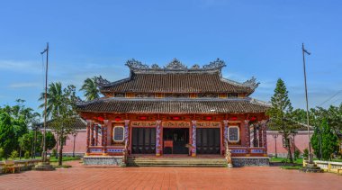 Hoi An, Vietnam - Jan 20, 2019. Hoi An eski şehir, Vietnam için yerel bir tapınak. Hoi bir bir şehir, Vietnam, Doğu Denizi'nin kıyısında.