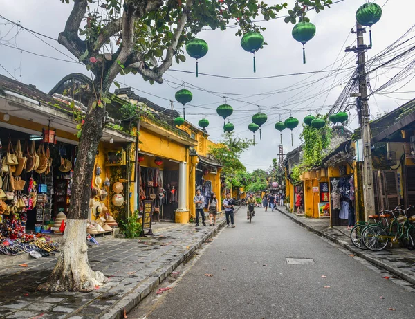 Hoi Vietnam Enero 2019 Vista Calle Con Casas Antiguas Hoi —  Fotos de Stock