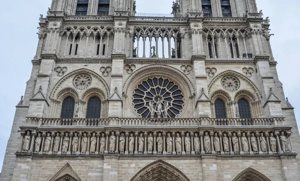 Αρχιτεκτονική Της Notre Dame Paris Καθεδρικός Ναός Είχε Αρχίσει 1160 — Φωτογραφία Αρχείου