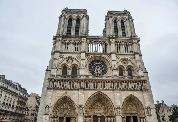 Parigi Francia Ottobre 2018 Veduta Notre Dame Paris Cattedrale Iniziata — Foto Stock