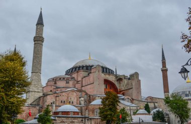 Istanbul, Türkiye'de Ayasofya'nın görünümü. Bu dünya büyük bina ve onun zaman bir mühendislik harikası oldu.