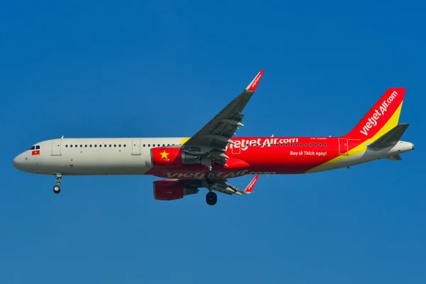 Saigon Vietnam Haziran 2018 Vietjet Tan Oğlu Nhat Havalimanı Sgn — Stok fotoğraf