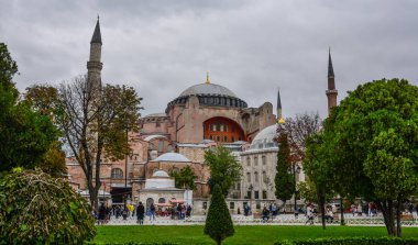 Istanbul, Türkiye - 27 Eylül 2018. Istanbul, Türkiye'de Ayasofya'nın görünümü. Bu dünya büyük bina ve onun zaman bir mühendislik harikası oldu.