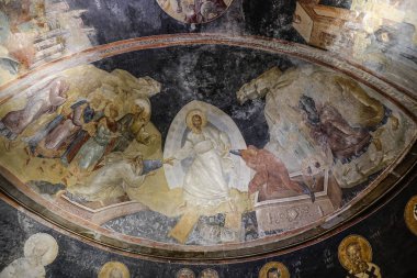 Istanbul, Türkiye - 27 Eylül 2018. Kilise kutsal Saviour Chora (Istanbul) iç. Kilise Osmanlı döneminde bir camiye dönüştürüldü.