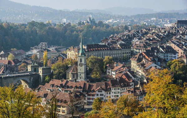 Vista Aérea Ciudad Medieval Berna Suiza Casco Antiguo Berna Fue — Foto de Stock