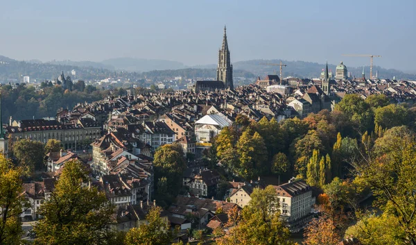 Vista Aérea Ciudad Medieval Berna Suiza Casco Antiguo Berna Fue — Foto de Stock