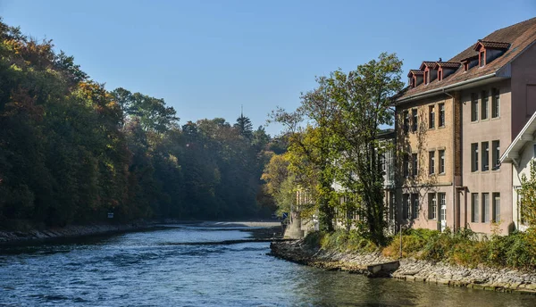 Вид Старе Місто Центр Річки Ааре Напрямку Берн Швейцарія — стокове фото