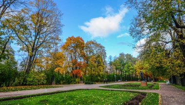 Sonbahar Catherine park sarayda Saint Petersburg, Rusya Federasyonu.