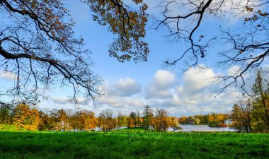 Sonbahar Catherine park sarayda Saint Petersburg, Rusya Federasyonu.