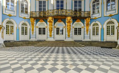 St Petersburg, Rusya - 7 Ekim 2016. Catherine Saint Petersburg, Rusya Federasyonu sarayda parçası. Tsarskoye Selo kasaba bulunan Rokoko Saray Saray gibi.