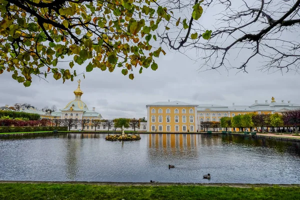 Ansicht Des Peterhof Petrodworez Petersburg Russland Bis Zur Revolution Von — Stockfoto