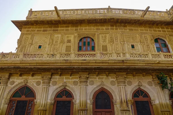 Antik Kumtaşı Palace Jaisalmer Fort Jaisalmer Eski Ortaçağ Ticaret Merkezi — Stok fotoğraf